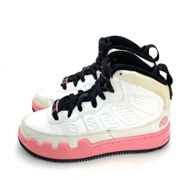AIR Jordan Force IX (AJF 9) GS Dear Mama Sneaker White with Pink Size 4.5 Youth - Picture 6 of 10